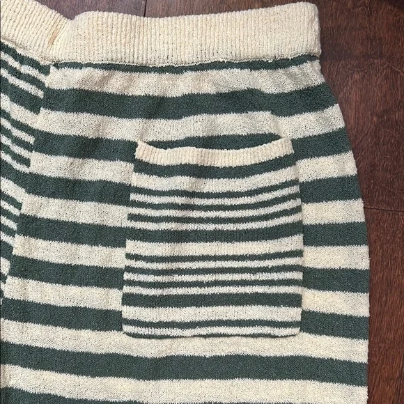 Free People Green and Cream Striped Wide Leg Pants - Picture 11 of 13